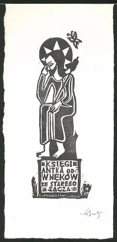 Exlibris Schmetterling, Heiliger Mann