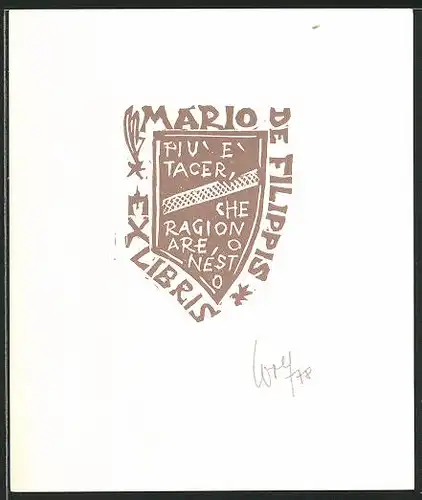 Exlibris Mario de Filippis, Wappen