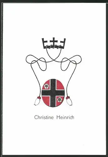 Exlibris Christine Heinrich, Krone mit Wappen