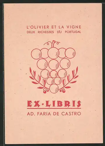 Exlibris Prof. Faria de Castro, Beerenfrucht