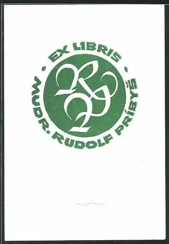 Exlibris Mudr. Rudolf Príbys, Initialen MRP