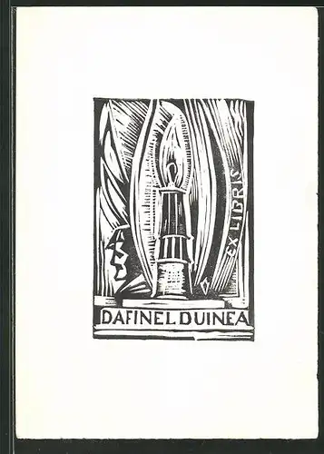 Exlibris Dafinel Duinea, Kerze mit Gesicht