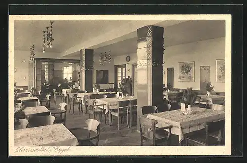 AK Oberwiesenthal i. Erzgeb., Speisesaal im Kreisheim des Turnkreises Sachsen