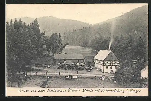 AK Schmiedeberg i. Erzgeb., Restaurant Wahl`s Mühle