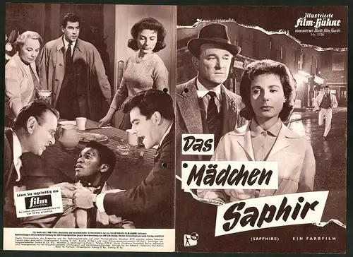 Filmprogramm IFB Nr. 5138, Das Mädchen Saphir, Nigel Patrick, Yvonne Mitchell, Paul Massie, Regie: Basil Dearden