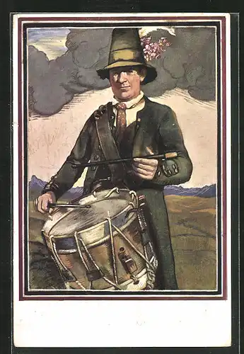 AK München, XV. deutsches Bundesschiessen 1906, Trommler leitet Bundesschiessen ein