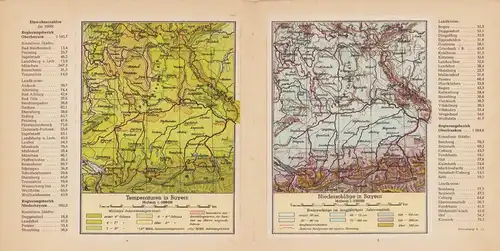 Sammelalbum 12 Bilder, Bayern, Ein Heimatatlas des Münchner Merkur, Landkarten