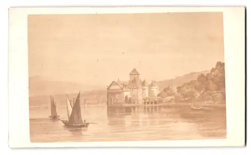 Fotografie Fotograf unbekannt, Ansicht Montreux, Chateau de Chillon