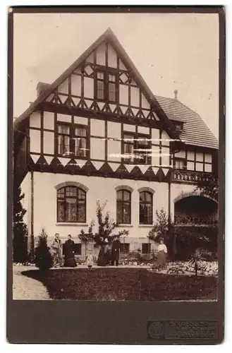 Fotografie F. Maesser, Wernigerode, Ansicht Wernigerode, Fachwerkhaus - Villa