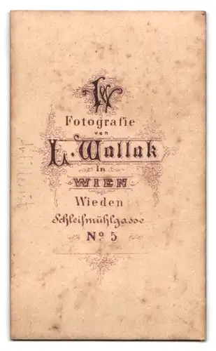 Fotografie L. Wallak, Wien, Schleifmühlgasse 5, Artillerist in Uniform mit Faschinenmesser