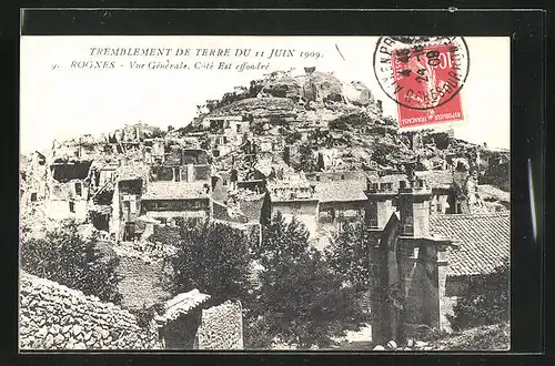 AK Rognes, Tremblement de terre 1909, Vue générale, Erdbeben