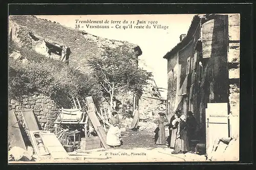 AK Vernègues, Tremblement de terre 1909, Ce qu`il reste du Village, Erdbeben
