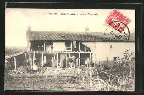 AK Troyes, Après l`Inondation, Maison Wogelweig, Hochwasser