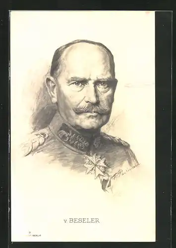 Künstler-AK Heerführer v. Beseler in Uniform