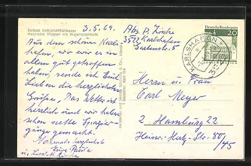 AK Karlshafen / Weser, Hessische Klippen mit Hugenottenturm und Dampfer