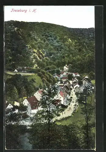AK Treseburg i. H., Ortsansicht vom Berg aus gesehen