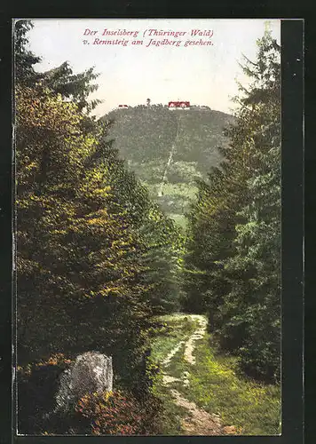 AK Inselsberg, Der Inselsberg v. Rennsteig am Jagdberg gesehen