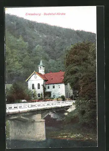 AK Treseburg i. Harz, Bodetal-Kirche, Aussenansicht
