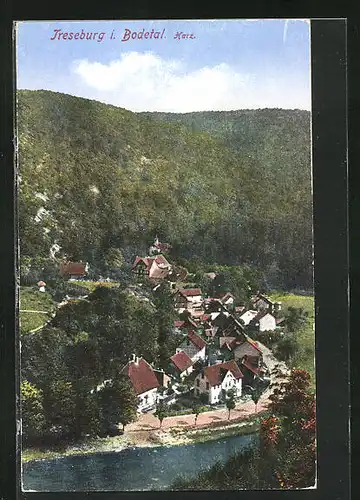 AK Treseburg i. Harz, Ort im Bodetal gelegen