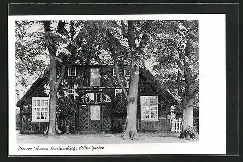 AK Leuchtenburg, Gasthaus Bruns Garten im Sonnenschein