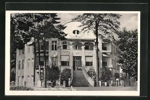 AK Sellin / Rügen, Hotel St. Hubertus im Sommer