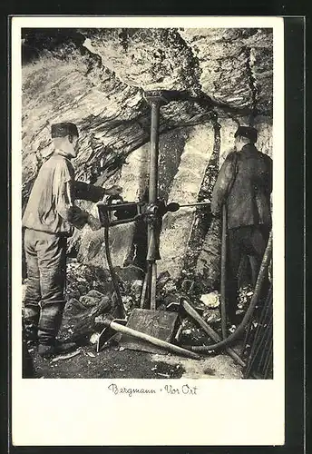 AK Clausthal-Zellerfeld, Oberharzer Museum, Bergmann bei der Arbeit vor Ort, Bergbau