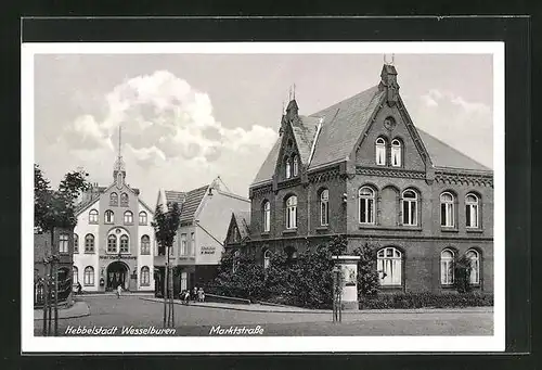 AK Wesselburen, Hotel Stadt Hamburg an der Marktstrasse