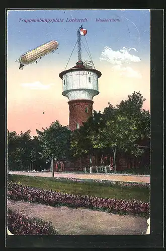 AK Lockstedt, Zeppelin über dem Wasserturm