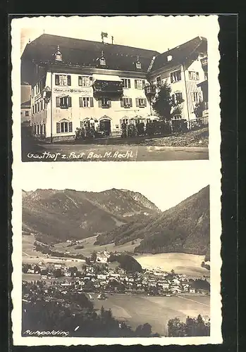 AK Ruhpolding, Ortsansicht mit Gasthaus zur Post