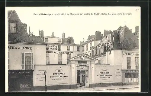 AK Paris, Hotel des Nesmond, 59, Quai de la Tournelle