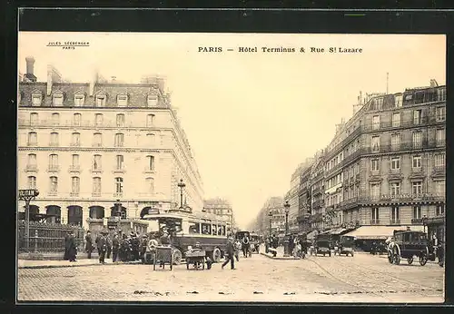 AK Paris, Hotel Terminus et Rue St. Lazare