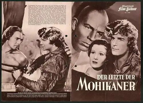 Filmprogramm IFB Nr. 1430, Der letzte der Mohikaner, Randolph Scott, Binnie Barnes, Regie: George B. Seitz