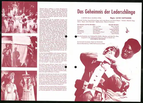 Filmprogramm IFB Nr. 7140, Das Geheimnis der Lederschlinge, Peter van Eyck, Ivan Desny, Regie: Luigi Capuano