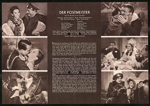 Filmprogramm PFI Nr. 68 /67, Der Postmeister, Heinrich George, Hilde Krahl, Hans Holt, Regie: Gustav Ucicky