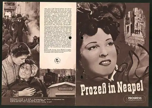 Filmprogramm PFI Nr. 69 /55, Prozess in Neapel, Amadeo Nazzari, Mariella Lotti, Regie: Luigi Zampa