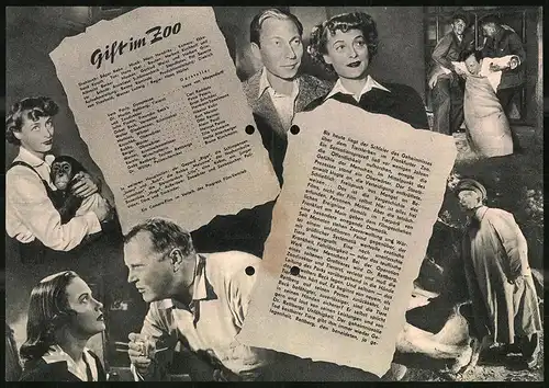 Filmprogramm PFI Nr. 58 /55, Gift im Zoo, Carl Raddatz, Irene von Meyendorff, Petra Peters, Regie: Hans Müller