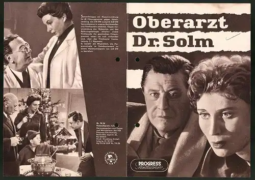 Filmprogramm PFI Nr. 96 /56, Oberarzt Dr. Solm, Walther Suessenguth, Anna Damman, Hans Söhnker, Regie: Paul May