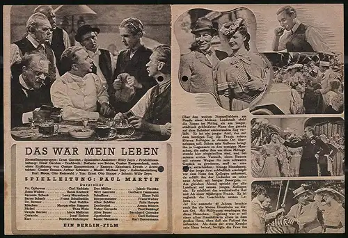 Filmprogramm IFK Nr. 3364, Das war mein Leben, Carl Raddatz, Hansi Knoteck, Leny Marenbach, Regie: Paul Martin