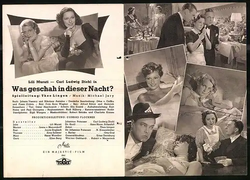 Filmprogramm IFK Nr. 3248, Was geschah in dieser Nacht?, Lili Murati, Irene v. Meyendorff, Regie: Theo Lingen