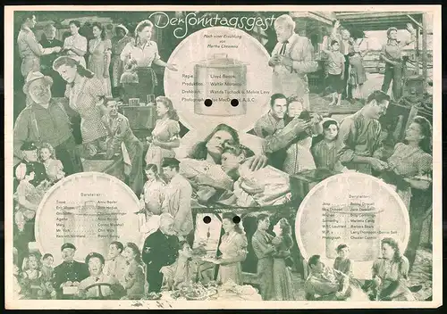 Filmprogramm Filmbühne Nr. 31, Der Sonntagsgast, Anne Baxter, John Hodiak, Charles Winninger, Regie: Lloyd Bacon
