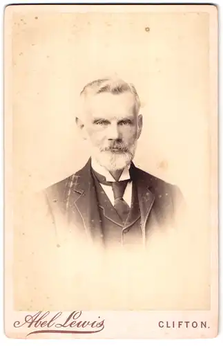 Fotografie Abel Lewis, Clifton, stattlicher betagter Herr mit grauem Haar und Bart im Anzug