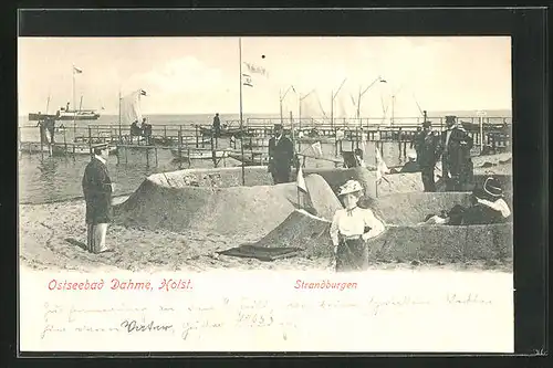 AK Dahme / Holstein, Strandburgen im Ostseebad