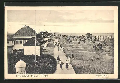 AK Dahme / Holstein, Promenade am Badestrand