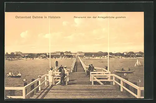 AK Dahme / Holstein, Panorama von der Seebrücke gesehen