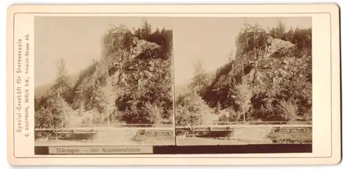 Stereo-Fotografie C. Kauffmann, Berlin, Friedrichstr. 40, Ansicht Fischbach /Thüringen, Der Napoleonsfelsen