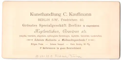 Stereo-Fotografie C. Kauffmann, Berlin, Friedrichstr. 40, Ansicht Fischbach /Thüringen, Der Napoleonsfelsen