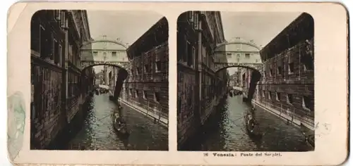 Stereo-Fotografie unbekannter Fotograf, Ansicht Venezia, Ponte dei Sospiri