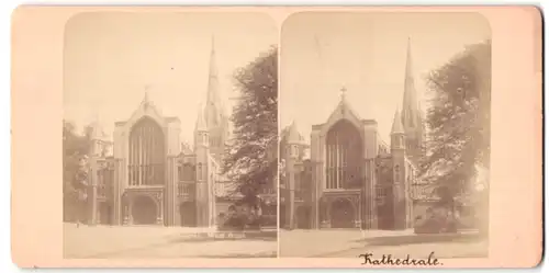 Stereo-Fotografie unbekannter Fotograf, Ansicht Norwich, Blick zur Kathedrale