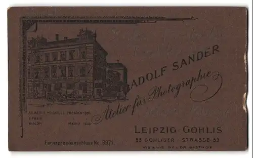 Fotografie Adolf Sander, Leipzig, Gohliserstr. 53, Ansicht Leipzig-Gohlis, Geschäftshaus mit Atelier