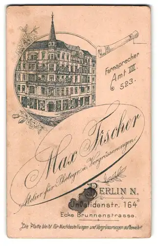 Fotografie Max Fischer, Berlin, Invalidenstr. 164, Ansicht Berlin, Geschäftshaus mit Foto-Atelier